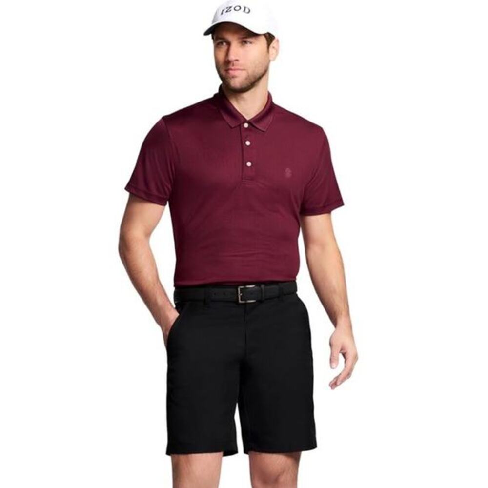 NWT BLACK IZOD‎ Men’s Golf Shorts SZ 30 Caviar Micro Poly Classic Fit 9.5”